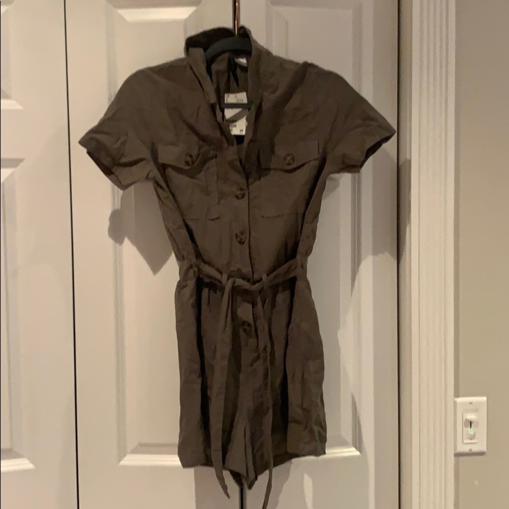 Green H&M button up dress